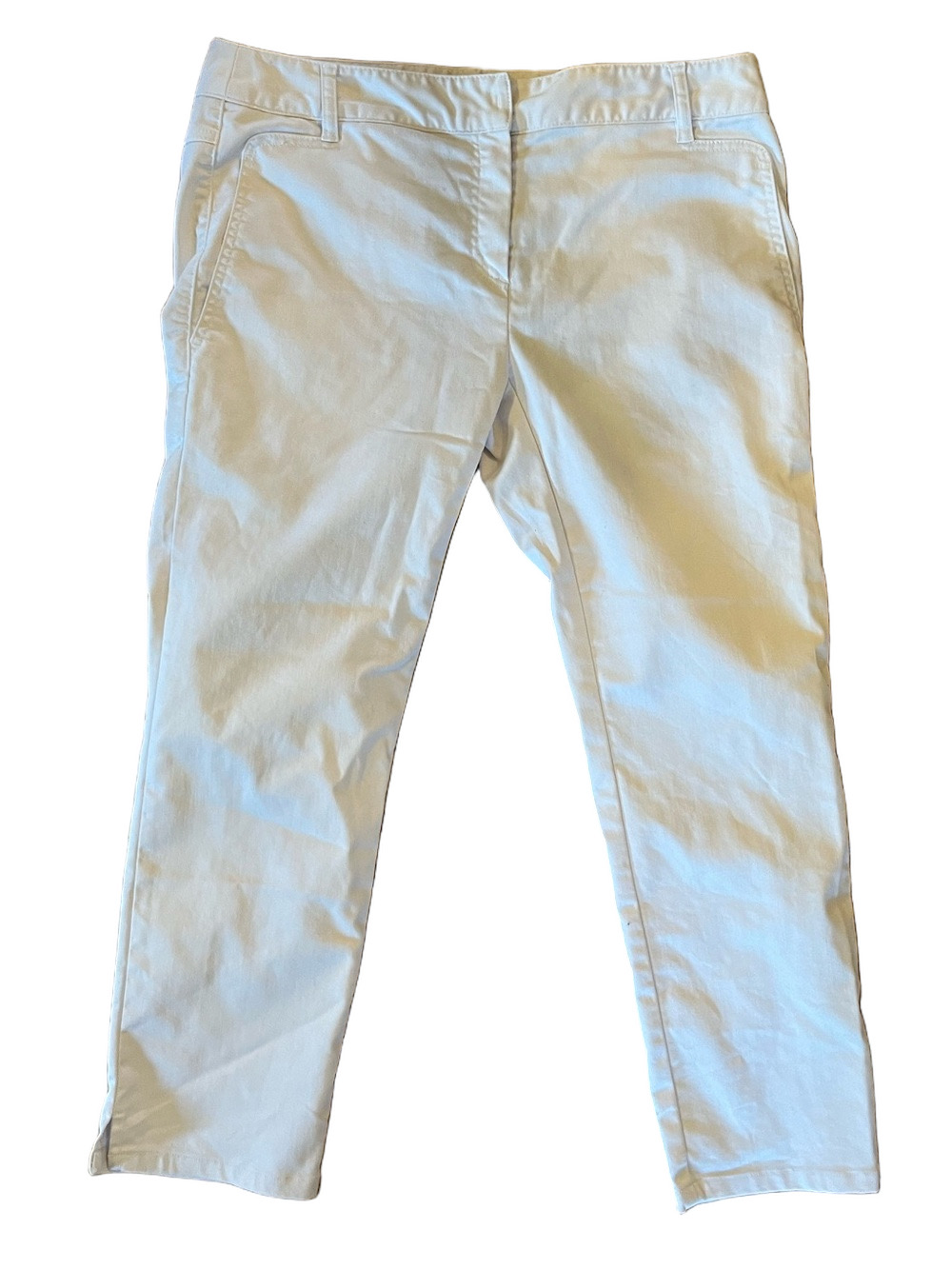 LEBEIGE White Slim Straight Leg Ankle Chino Pants Korean Luxury Size M